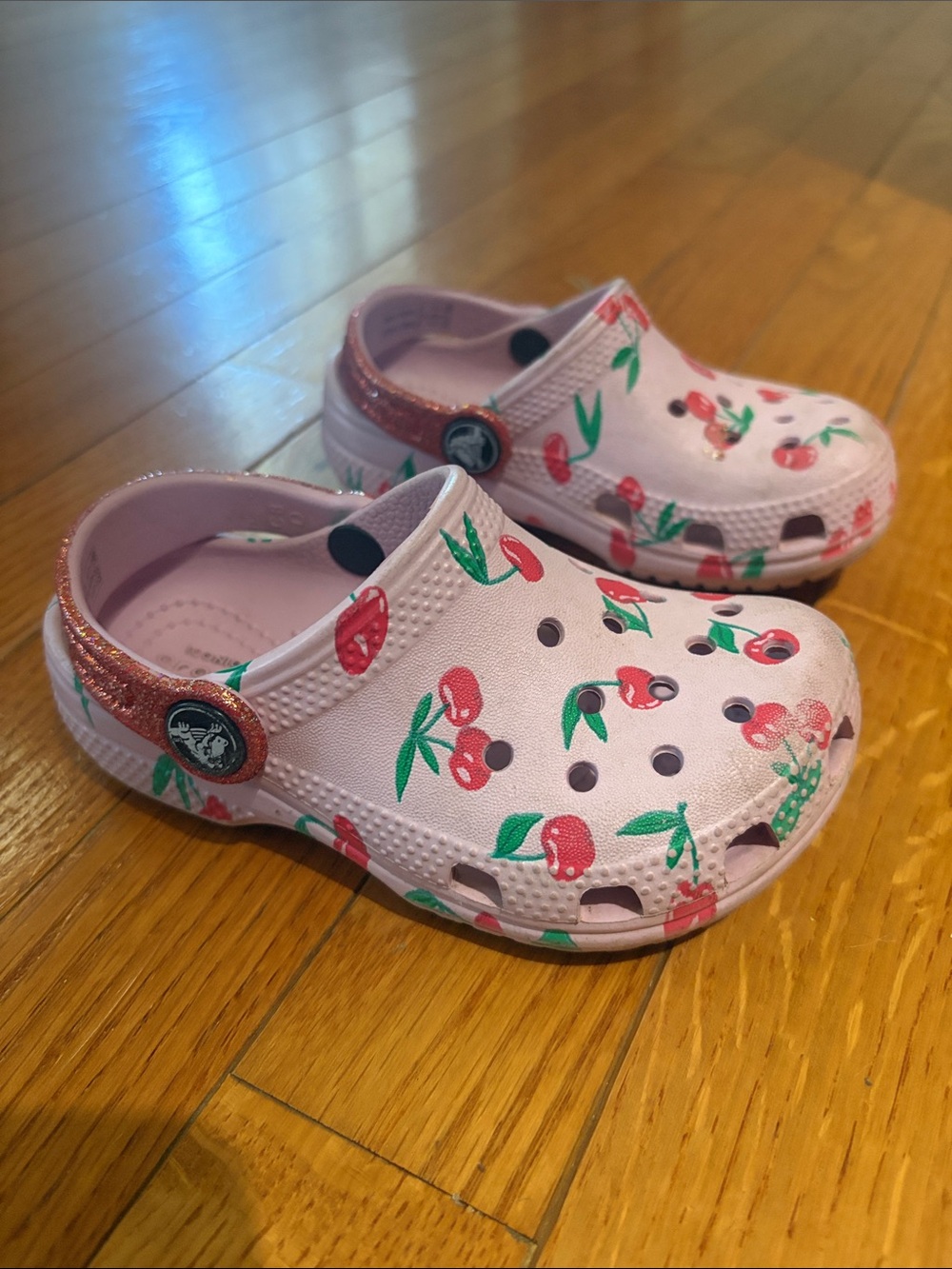 Kids Pink Cherry Clog Sandals